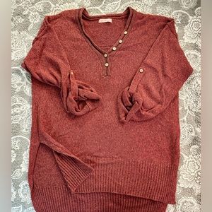 CES FEMME knit sweater in a burgundy color. Size 1x.  NWOT
